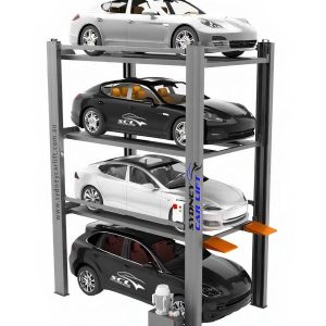 4-post, 4-level car stacker system for efficient vertical car parking, available in Sydney